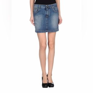 100% AUTH Dolce&Gabbana Blue Denim Skirt IT38 XS-S